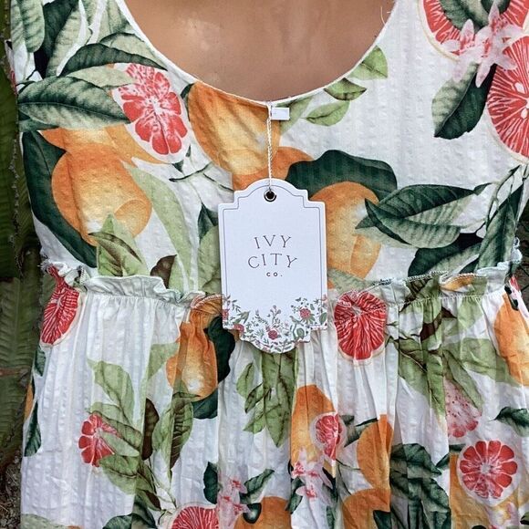 NWT Ivy City Co. Phoebe Sun Dress Women’s XXS Fruit Pattern Ruffled - Picture 6 of 8